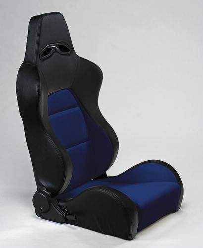 Asiento deportivo Baquet Eco negro/azul PVC izquierdo