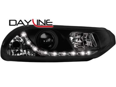 Faros delanteros luz diurna DAYLINE para Alfa Romeo 156 97-03 negros
