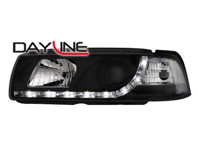 Faros delanteros luz diurna DAYLINE para BMW E36 Coupé 92-98 negros