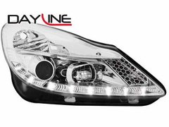 Faros delanteros luz diurna DAYLINE para Opel Corsa D 06+ TFL-Optik chrome